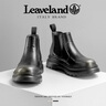 Leaveland楓葉切爾西靴男秋季新款潮流厚底增高馬丁靴戶外防滑耐磨雪地靴男 黑/銀 【標(biāo)準(zhǔn)皮鞋碼】 41 (255mm) 曬單實(shí)拍圖