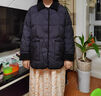 坦博爾輕薄餅干羽絨服女短款翻領保暖時尚韓版外套TD236266 黑色 XS 155/80A 曬單實拍圖