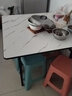 非洲鷹折疊矮桌子家用簡易飯桌小方圓桌麻將桌吃飯四方桌烤火正方形餐桌 100方桌白理石紋高款 曬單實拍圖