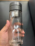 茶之戀雙層玻璃杯茶水分離杯男泡茶杯子便攜杯子隔熱水杯送禮禮物 珠光灰 360ML 曬單實(shí)拍圖