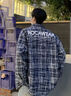 唐號小香風格子編織襯衫外套男寬松撞色刺繡秋款情侶高級感男士上衣潮 藍色外套【單件也送項鏈】 XL 曬單實拍圖