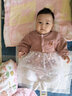山鷗2025春秋新款嬰幼兒衣服3-6個(gè)月女寶寶連體衣0-1歲公主爬爬服NBY 粉色【甜美氣質(zhì)雙層包屁裙】 66cm 建議55-66 曬單實(shí)拍圖