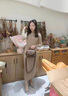 ANED顯高瘦長款修身半高領100%純羊毛衫女打底毛衣秋冬針織連衣裙 駝色 M 165 曬單實拍圖