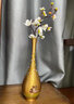 乾簡(jiǎn)純黃銅花瓶擺件辦公室客廳插花創(chuàng  )意簡(jiǎn)約電視柜餐桌干花藝術(shù)裝飾品 （鴿子）彩繪長(cháng)頸銅花瓶 曬單實(shí)拍圖