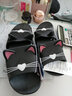 惠夫人親子拖鞋家居情侶卡通兒童涼拖鞋夏季 小貓咪 黑色 40-41碼（適合39-40碼穿） 曬單實(shí)拍圖