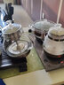 容聲全自動(dòng)上水電熱水壺電水壺自動(dòng)上水控溫一體茶臺燒水壺電茶盤(pán)噴淋式蒸汽煮茶器套裝茶具電茶壺 0.8L 三合一款|咖色水壺升級水位感應 曬單實(shí)拍圖