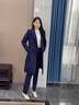 威世品職業(yè)毛呢大衣女秋冬季新款加棉加厚呢子外套工裝銷(xiāo)售珠寶店工作服 藏青色-加棉 加厚 XL 曬單實(shí)拍圖