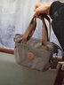 簡(jiǎn)巡帆布包女大容量飯袋便當包簡(jiǎn)約單肩斜挎包上班通勤手提媽咪包小包 灰色 曬單實(shí)拍圖