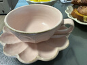 可可屋日本進(jìn)口小兵窯美濃陶瓷粉引梨花復古耐用菊花瓣型咖啡杯茶杯 粉色湯杯一套 曬單實(shí)拍圖