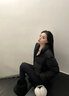 GARNUO黑色短款羽絨服女小個(gè)子肯豆風(fēng)2025新款冬季白鴨絨加厚面包服外套 黑色 S 【80-100】 曬單實(shí)拍圖
