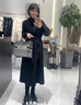 恒源祥女裝 2025秋冬韓版新款100羊毛呢優(yōu)雅貴氣外套雙面羊絨大衣 黑色 XS 80-98斤 曬單實(shí)拍圖