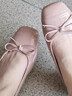 小野七天軟底小皮鞋女士低跟春秋瓢方頭奶奶小香風(fēng)淺口船鞋單鞋平底鞋裸色 藕粉色平底單鞋 37 曬單實(shí)拍圖