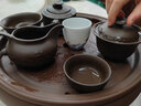 清淤坊紫砂陶瓷功夫茶具儲水茶盤家用現(xiàn)代簡易圓形瀝水托盤小型茶臺茶托 12英寸直徑30cm茶盤 紫 曬單實拍圖