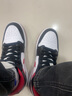 耐克（NIKE）【潮】Air Jordan aj1板鞋男女新款中高幫休閑運動(dòng)耐磨籃球鞋 DJ4695/554724-122白黑紅 40.5 曬單實(shí)拍圖
