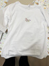 筱嵐 打底衫女2025春季新款韓版簡(jiǎn)約刺繡棉質(zhì)長(cháng)袖t恤女修身顯瘦小清新 白色 M 曬單實(shí)拍圖