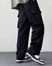 七武海春季美式工裝褲男士秋冬款寬松直筒男褲子潮牌夏季休閑褲直筒長褲 ZXK369黑色（常規(guī)） XL 曬單實拍圖