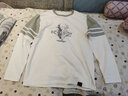 TEEK秋冬漸變色長(cháng)袖t恤男士衣服 秋冬季新款男裝上衣潮流撞色打底體恤 JAC5A藍白色 2XL 曬單實(shí)拍圖