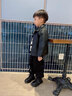 G.DUCKKIDS童裝男童皮衣外套2025新款兒秋款皮夾克男孩小童寶寶秋裝痞帥氣 黑色 110cm 曬單實(shí)拍圖