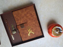 法拉蒙 A5筆記本本子商務(wù)禮盒裝加厚工作會(huì )議辦公記事本U盤(pán)禮品套裝企業(yè)定制 A5棕色-U型扣（筆+U盤(pán)禮盒裝） 曬單實(shí)拍圖