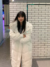 她芙（tafu）品牌女裝白鴨絨羽絨服女2025冬季新款長(cháng)款過(guò)膝韓版寬松加厚面包服 白色 M 曬單實(shí)拍圖