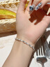 珍東9999足銀四葉草手鏈女生唯美飾品簡(jiǎn)約手鐲日韓手飾生日禮物送女友 愛(ài)心四葉草 曬單實(shí)拍圖