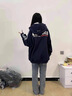詩(shī)丹蕊2024秋冬季美式復(fù)古風(fēng)三條杠條紋百搭開衫連帽衛(wèi)衣女寬松設(shè)計(jì)外套 黑色【春秋款】 均碼【可備注碼數(shù)】 曬單實(shí)拍圖
