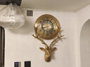 云儒唐樊（YUNRVTF）北歐鹿頭鐘表掛鐘客廳家用歐式輕奢風(fēng)黃銅高檔豪華靜音表掛墻時(shí)鐘 【福鹿雙全】 曬單實(shí)拍圖