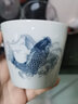 左茗右器三才蓋碗茶杯泡茶碗陶瓷直口品茗杯帶蓋直口杯主人杯茶道功夫茶具 魚(yú)躍茶杯F 曬單實(shí)拍圖