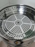 延興（Yanxing）不銹鋼鍋蒸鍋蒸籠家用大容量蒸包子雙三多層大蒸鍋特大號超大商用 加厚孔形（2層蒸籠+蓋+圈） 47cm 曬單實拍圖