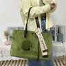 CLEHAN&KITECK女包包2025新款大容量女包帆布包上班通勤托特包生日禮物送女友 綠色 曬單實(shí)拍圖
