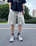 714street潮牌日系短褲男女夏季運動(dòng)褲五分褲寬松休閑褲工裝褲子 淺卡其色 XL 曬單實(shí)拍圖