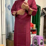 青足衛(wèi) 伴郎服中式結(jié)婚禮服中國風(fēng)兄弟團服裝婚禮相聲服大褂伴郎團服 刺繡酒紅色 墨鏡玫瑰 5XL 曬單實拍圖