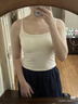 半練打底背心女夏外穿帶胸墊美背文胸一體式內衣白色吊帶無(wú)痕內搭 曬單實(shí)拍圖