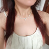 LUCKY TIPS施家強光貝珠珍珠項鏈女士高級感輕奢吊墜七夕情人節禮物送女友 漸變碎銀子海藍寶項鏈 曬單實(shí)拍圖
