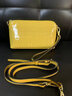 絲芙倫高級感亮皮單肩斜挎小包包女百搭2026新款真皮手拎包女神節放手機 亮黃色 曬單實(shí)拍圖