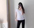 斯泊恩瑜伽服女套裝夏季薄款短袖速干健身服三件套寬松大碼運動(dòng)套裝修身顯瘦2022新款時(shí)尚V領(lǐng)外穿跑步服 白色上衣+長(cháng)褲 L 曬單實(shí)拍圖