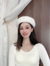 Siggi羊毛貝雷帽女秋冬兔毛畫(huà)家帽甜帽子女優(yōu)雅氣質(zhì)蓓蕾帽 暮云灰 均碼 帽圍57CM 曬單實(shí)拍圖