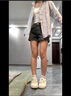 PMOG慵懶風(fēng)條紋薄款長袖襯衫女夏季新款寬松百搭休閑中長款上衣潮 藍(lán)色條紋 L 曬單實(shí)拍圖