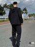 FILA 斐樂(lè )官方男裝針織連帽外套2025秋新款健身運動(dòng)防曬寬松夾克男 深黑-BK M 170/92A/M 曬單實(shí)拍圖