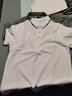 羅蒙（ROMON）短袖T恤男士商務(wù)休閑透氣冰絲POLO打底衫純色上衣服LM12 白色 XL 曬單實(shí)拍圖