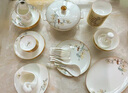 石茗堂品牌餐具碗碟套裝家用景德鎮(zhèn)新中日韓陶瓷盤輕奢送禮品盒高級檔端 88件套裝花鳥升平手提皮箱包裝 曬單實拍圖