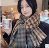斐卡薇圍巾女2023秋冬新款千鳥(niǎo)格防風(fēng)護頸學(xué)生保暖兩用披肩圍脖送女友 牛仔藍【約190*54cm】 曬單實(shí)拍圖
