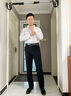 沙馳SATCHI男裝男士休閑褲2024秋冬新款商務通勤直筒長褲男 黑色 34 曬單實拍圖
