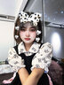 蘭威費雷可愛日系軟妹桔梗復古黑色背帶jk連衣裙女小個子初戀甜美學生夏季 襯衫+連衣裙 M （95-105斤） 曬單實拍圖