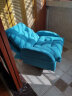 积木部落 懒人沙发实木阳台靠背椅子卧室休闲椅单人沙发客厅折叠躺椅 蓝色沙发 实拍图