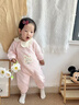 優(yōu)科（YOUKE）女寶寶嬰兒衣服秋冬夾棉連體衣嬰幼兒保暖爬服可愛甜美秋冬裝小月 粉色 73碼【推薦身高69cm-75cm】 曬單實拍圖