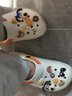 細細條（XIXITIAO）趣味可愛(ài)DIY洞洞鞋男女夏外穿學(xué)生ins百搭大頭小狗軟底防滑涼拖鞋 白橘色 36-37 曬單實(shí)拍圖