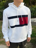 TOMMY HILFIGER男女簡(jiǎn)約休閑運(yùn)動(dòng)拼色刺繡合身內(nèi)搭連帽套頭衛(wèi)衣78J9718 白色YBR L 曬單實(shí)拍圖