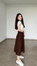LAGOGO高腰流蘇設計感A字裙女拉谷谷2024年冬季新款針織半身裙 棕色 L 曬單實(shí)拍圖