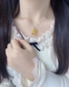 中國(guó)黃金（CHINA GOLD）平安鎖黃金項(xiàng)鏈女足金長(zhǎng)命鎖吊墜七夕情人節(jié)禮物送女友老婆生日 足金平安鎖包吊墜+贈(zèng)S925鏈 曬單實(shí)拍圖